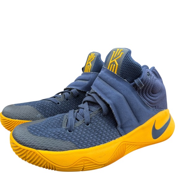 Nike Kyrie 2 Cavs PE 819583-447 Navy Gold Basketball Shoes Men's Size 8 - Picture 1 of 9